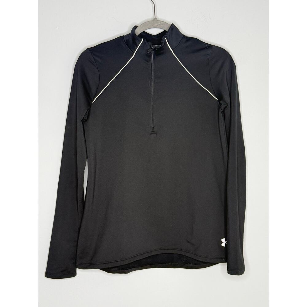 Under Armour Loose Cold Gear 1/2 Half Zip Top Pullover Black Youth Large